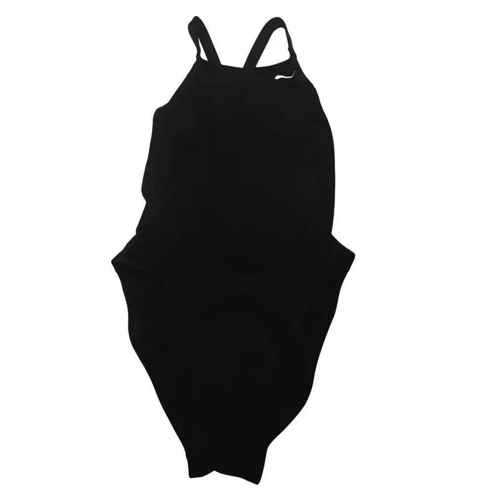NIKE Women's Size 6 Black Hydrastrong One‎ Piece Swimsuit Competitive Athletic